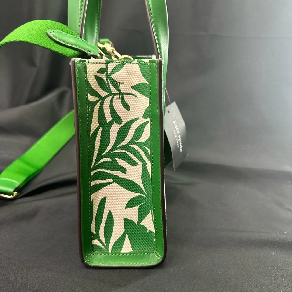 kate spade Green and Cream Mini Crossbody Tote - Picture 4 of 10